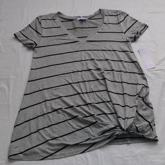 Women's short-sleeved top with stripes JUNIPER Ln maternity gray color, size L - Picture 3 of 14